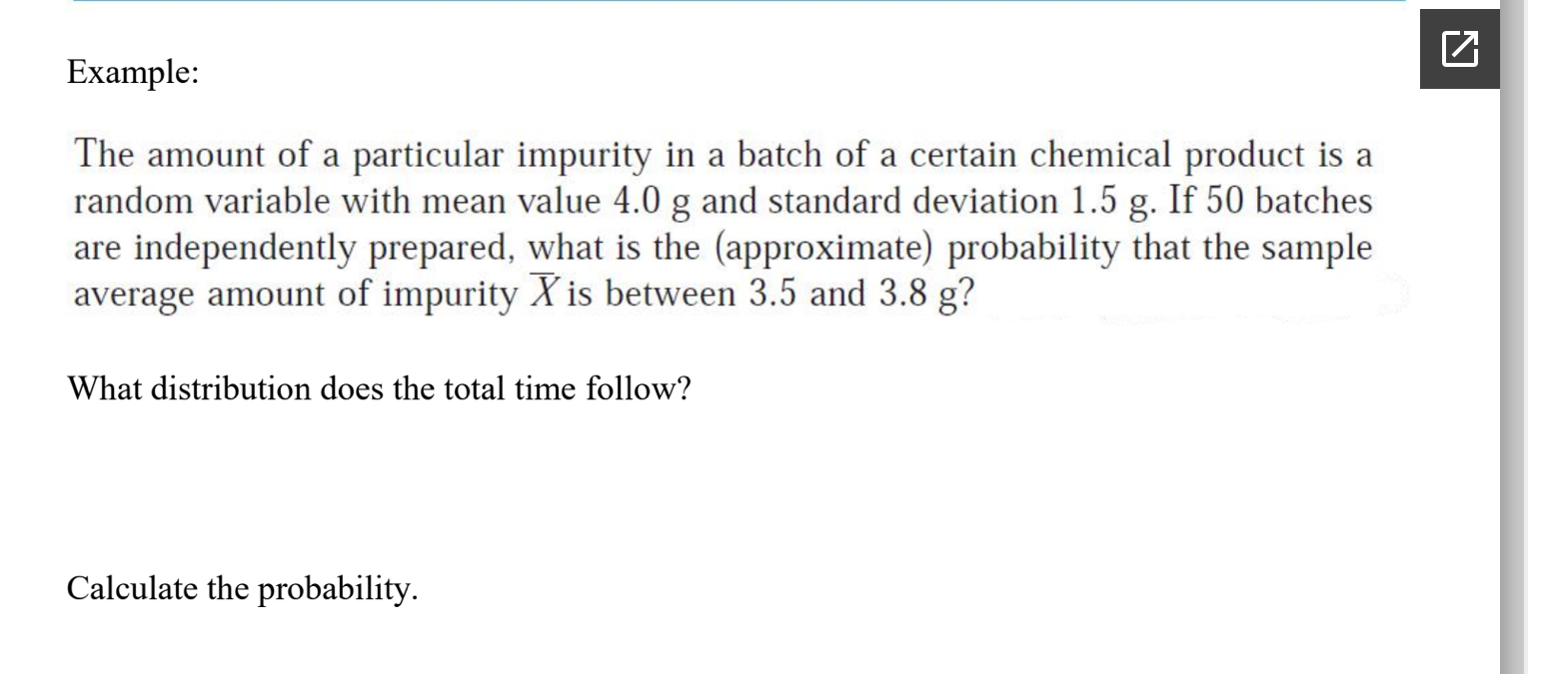 Solved Example: The amount of a particular impurity in a | Chegg.com
