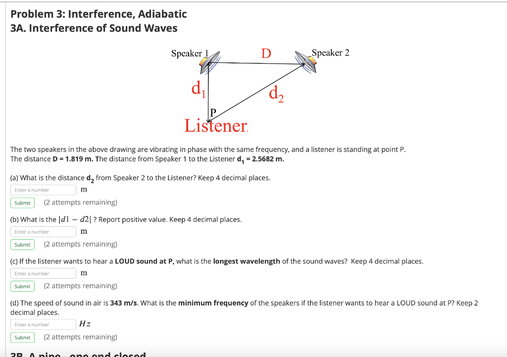Solved Problem 3: Interference, Adiabatic 3A. Interference | Chegg.com