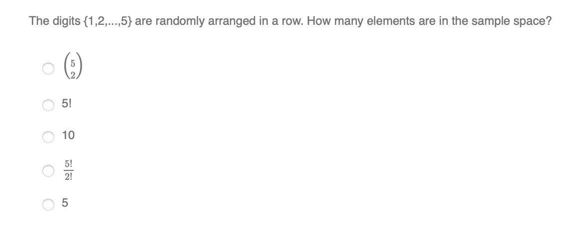 Solved The digits {1,2,...,5} are randomly arranged in a | Chegg.com