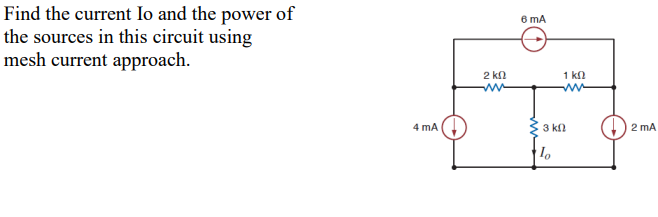 Solved Find the current Io and the power of the sources in | Chegg.com