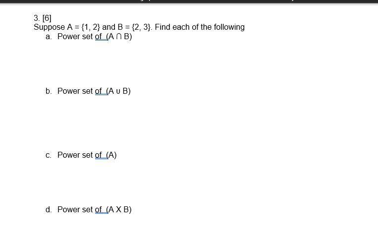 power set of b 1 2 3