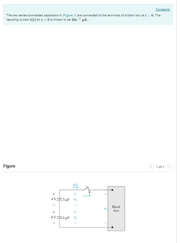 Solved The Two Series Connected Capacitors In Figure 1 Are Chegg