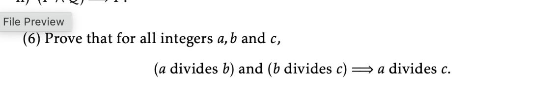 Solved Ile Preview (6) Prove That For All Integers A,b And | Chegg.com