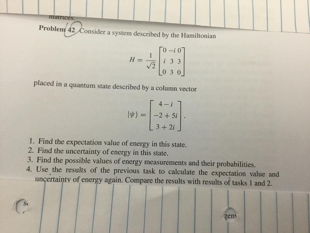 Solved Problem 42 Consider A System Described By The | Chegg.com