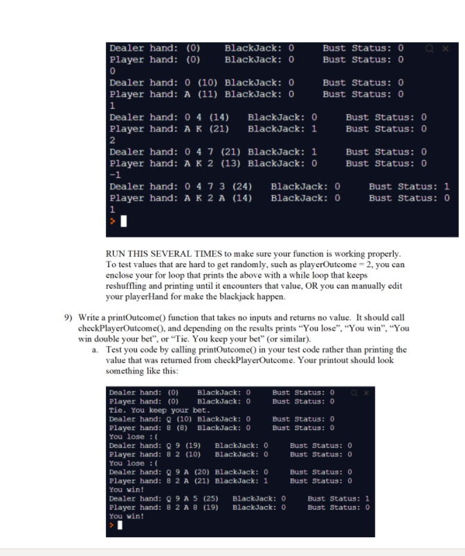 Solved Using c++ to make a blackjack game using | Chegg.com