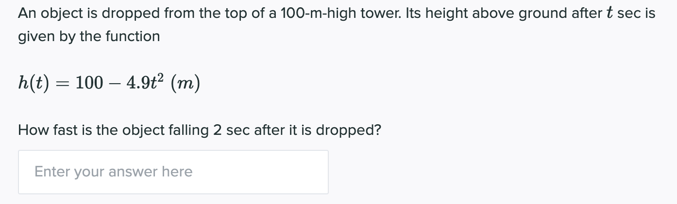 Solved An Object Is Dropped From The Top Of A 100-m-high | Chegg.com