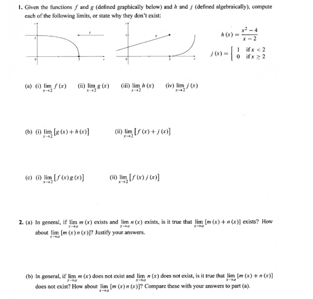 Solved 1 Given The Functions F And G Defined Graphicall Chegg Com