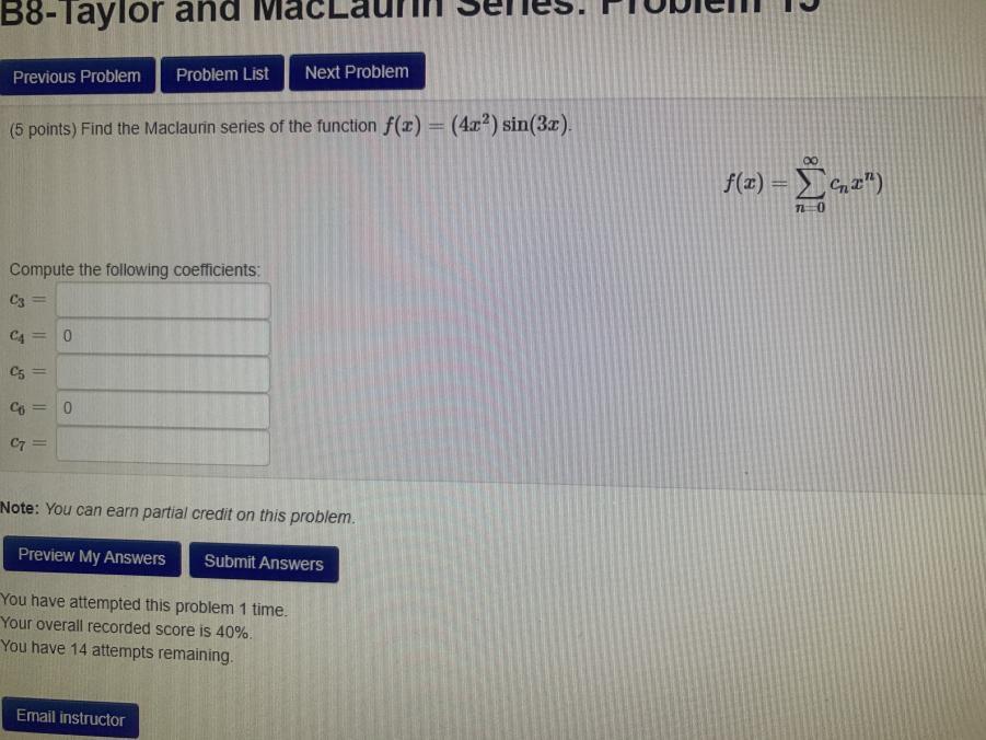 Solved J 2 B8-Taylor And Mac Previous Problem Problem List | Chegg.com