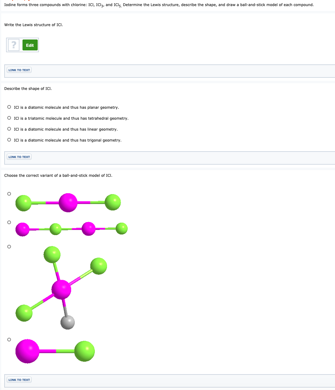 Solved Iodine forms three compounds with chlorine ICI,
