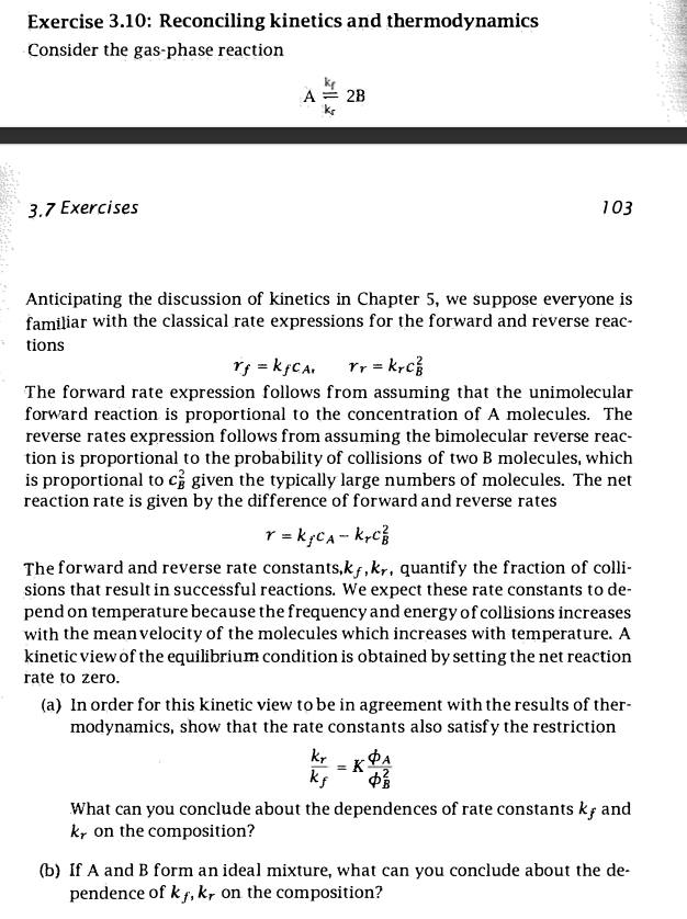 Solved Exercise 3 10 Reconciling Kinetics And