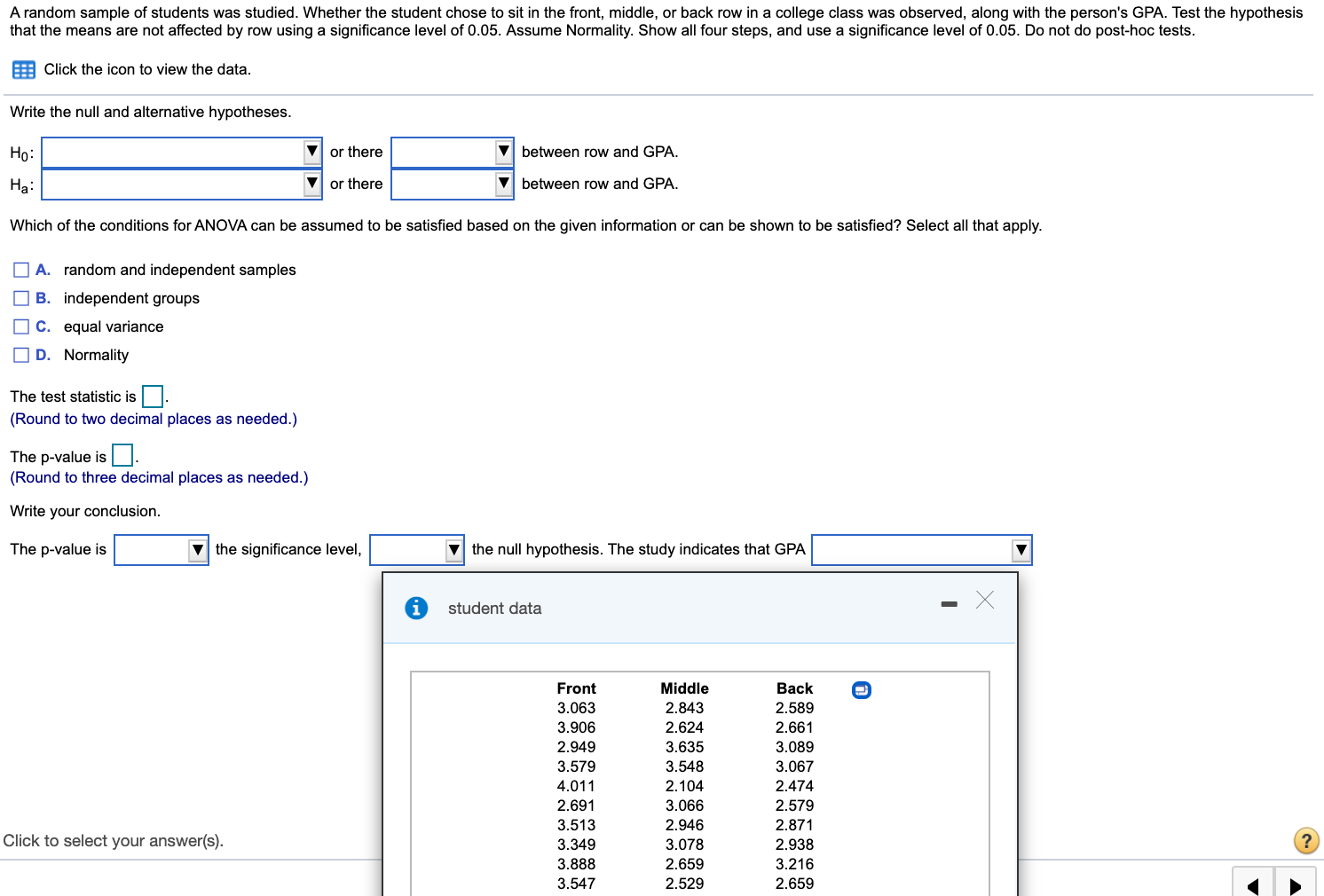 Solved A random sample of students was studied. Whether the