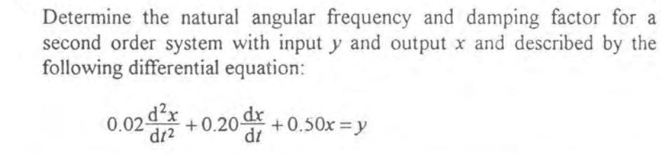 Solved Determine the natural angular frequency and damping | Chegg.com