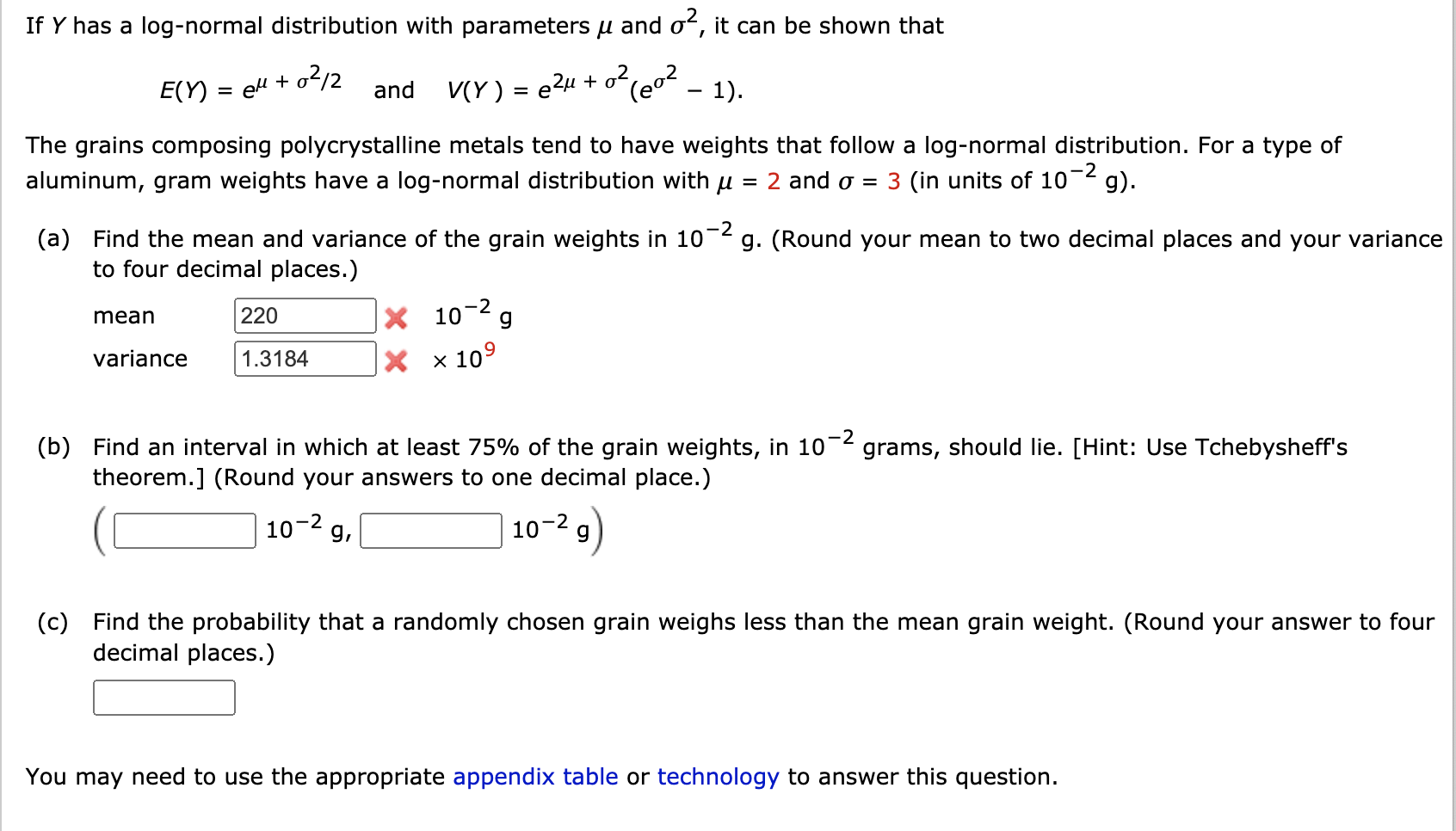 Solved If Y Has A Log Normal Distribution With Parameters Chegg Com