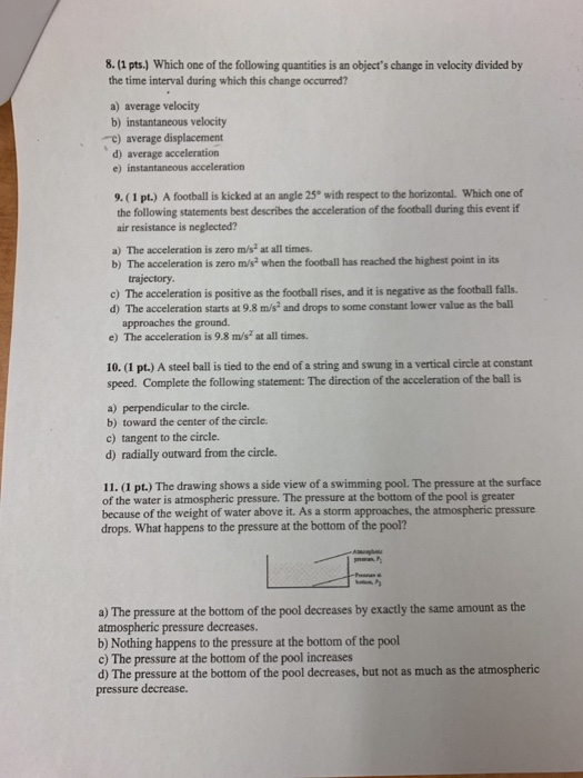 Solved 8. (1 pts.) Which one of the following quantities is | Chegg.com