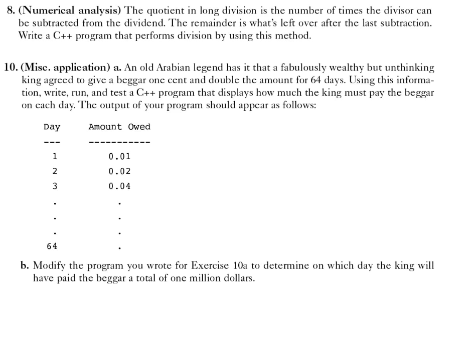 Solved 8 Numerical Analysis The Quotient In Long Division Chegg
