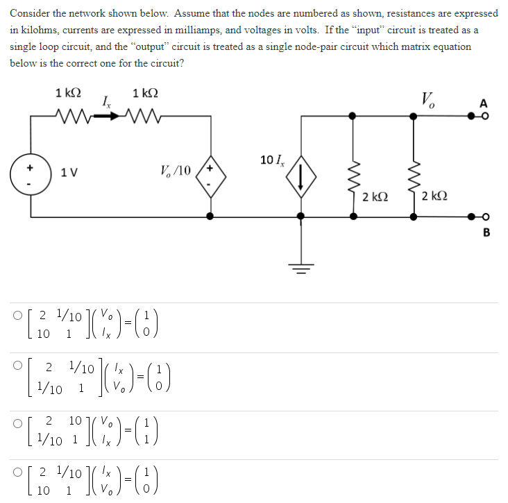 Solved Consider The Network Shown Below. Assume That The | Chegg.com