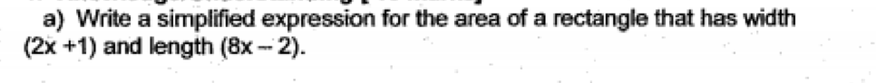 Solved a) Write a simplified expression for the area of a | Chegg.com