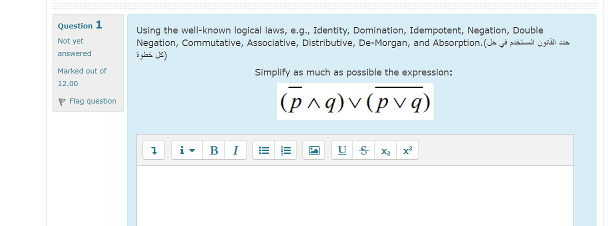 Solved Question 1 Not yet answered Using the well-known | Chegg.com
