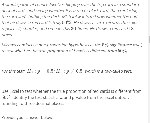 Solved A simple game of chance involves flipping over the | Chegg.com