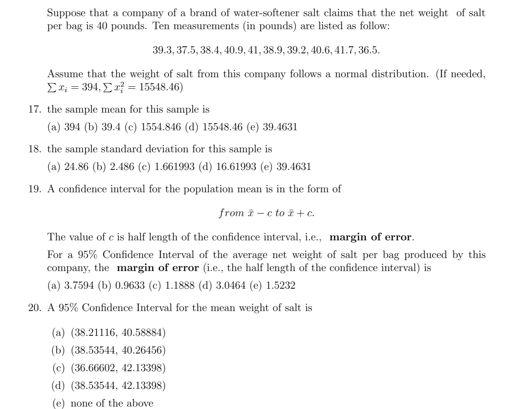 Solved Suppose that a company of a brand of water-softener