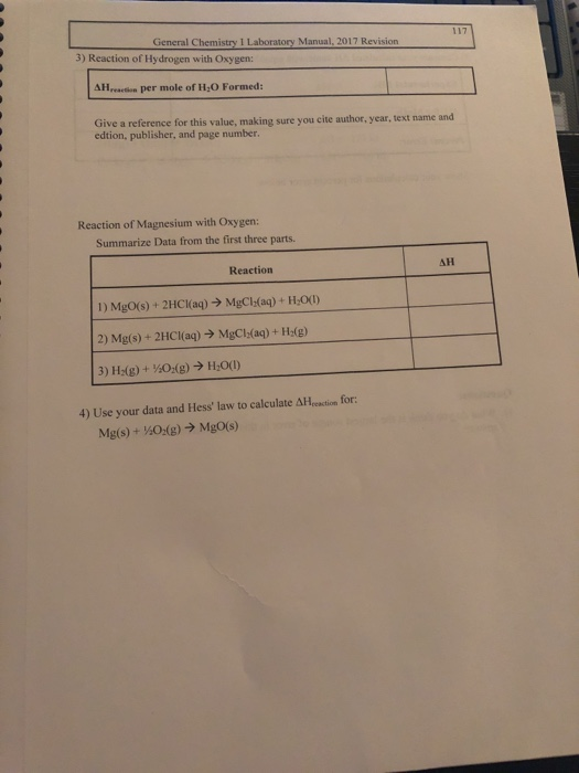 Solved General Chemistry 1 Laboratory Manual, 2017 Revision