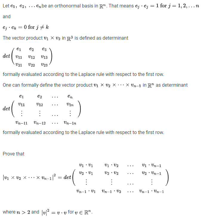 Let Ei E2 Enbe An Orthonormal Basis In R Tha Chegg Com