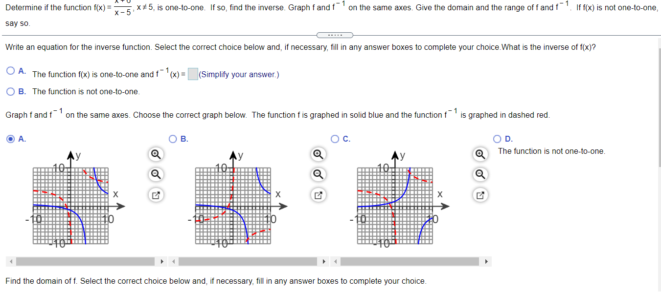 Solved X#5, is one-to-one. If so, find the inverse. Graph | Chegg.com