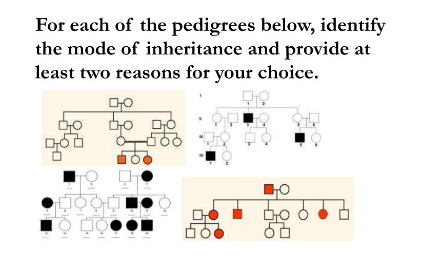 Solved For Each Of The Pedigrees Below, Identify The Mode Of | Chegg.com