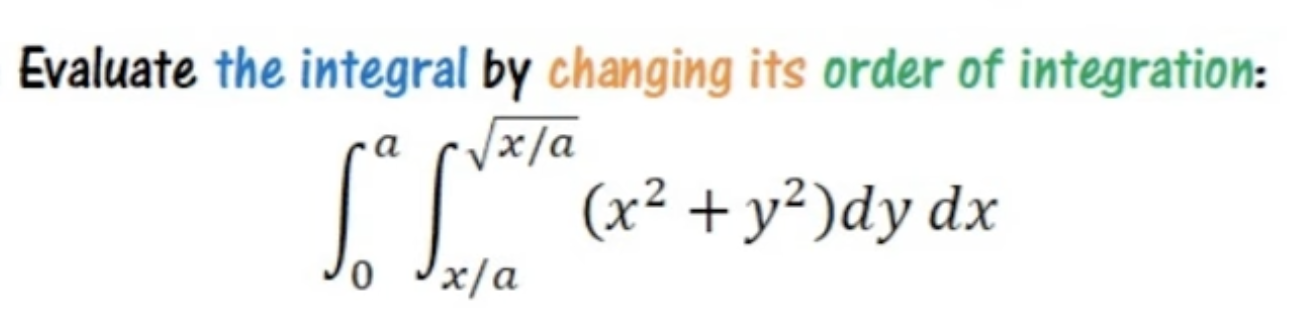 Solved Evaluate the integral by ﻿changing its order of | Chegg.com