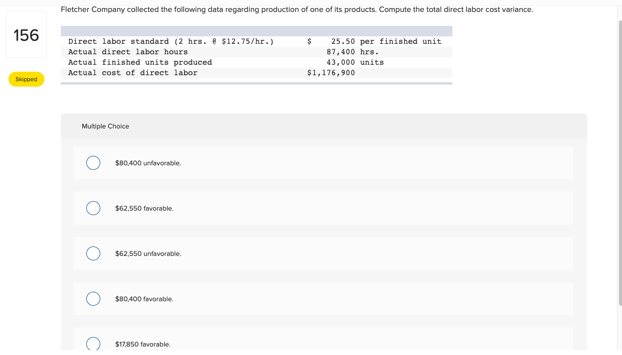 Solved Fletcher Company collected the following data