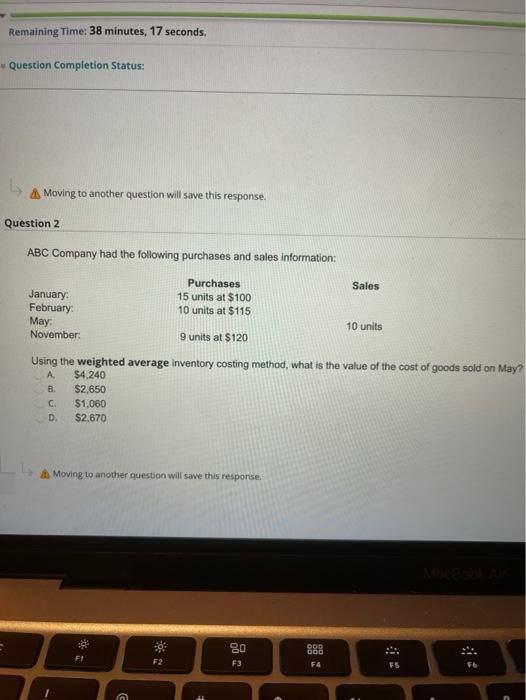 Solved Remaining Time: 38 minutes, 17 seconds. Question | Chegg.com