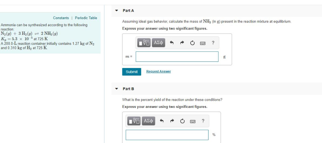 Solved Part A Constants Periodic Table Assuming ideal gas | Chegg.com