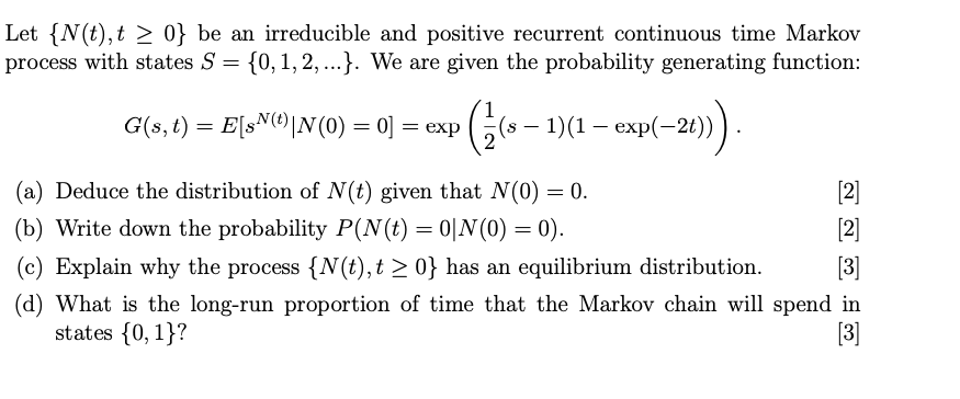 Let N T T 0 Be An Irreducible And Positive Chegg Com