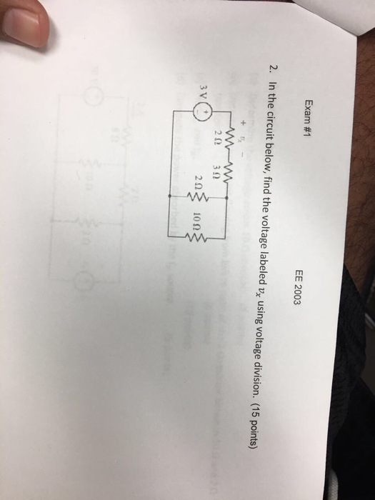 Solved In the circuit below, find the voltage labeled v_x | Chegg.com
