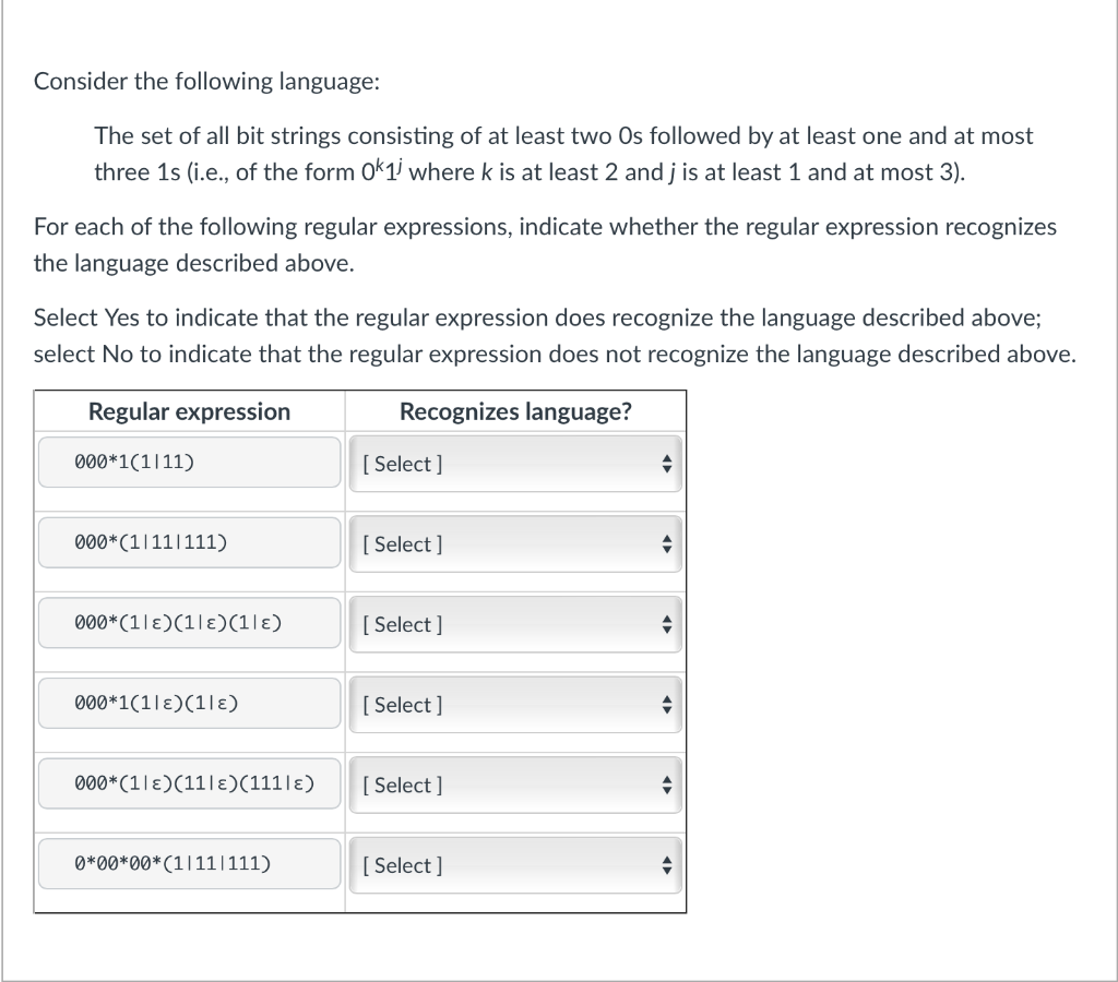 Solved Consider The Following Language: The Set Of All Bit | Chegg.com