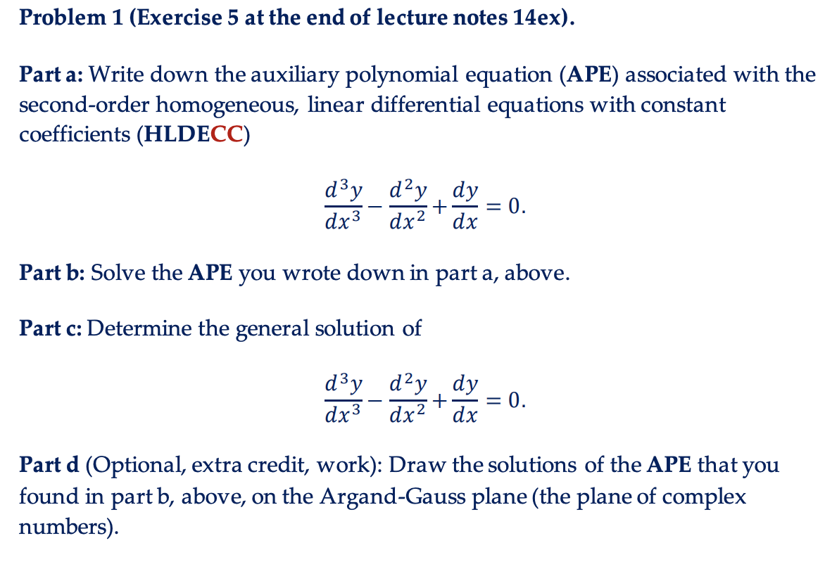 Solved Problem 1 (Exercise 5 at the end of lecture notes | Chegg.com