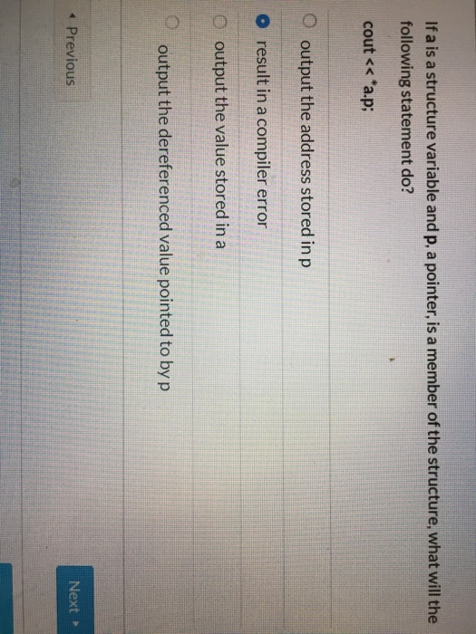 Solved If a is a structure variable and p, a pointer, is a | Chegg.com