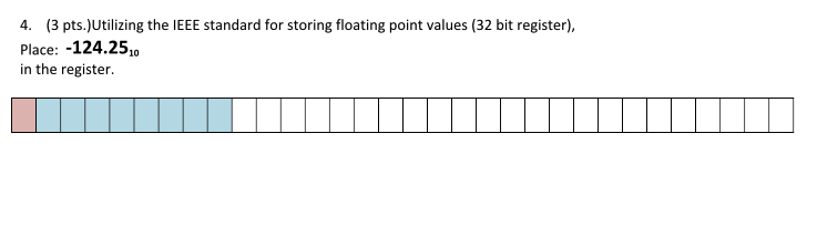 Solved 4. (3 pts. Utilizing the IEEE standard for storing | Chegg.com