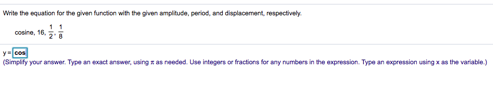 Solved Write the equation for the given function with the | Chegg.com