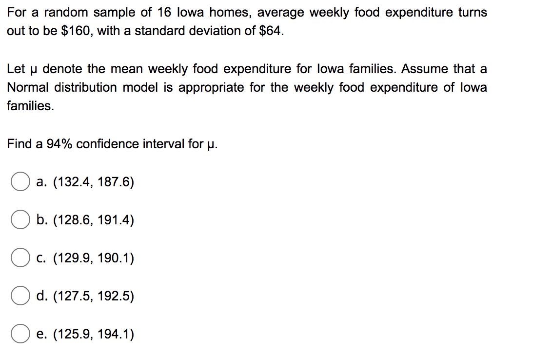 solved-for-a-random-sample-of-16-lowa-homes-average-weekly-chegg