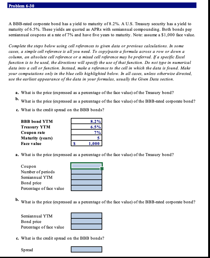 Solved Problem 6-30 A BBB-rated Corporate Bond Has A Yield | Chegg.com