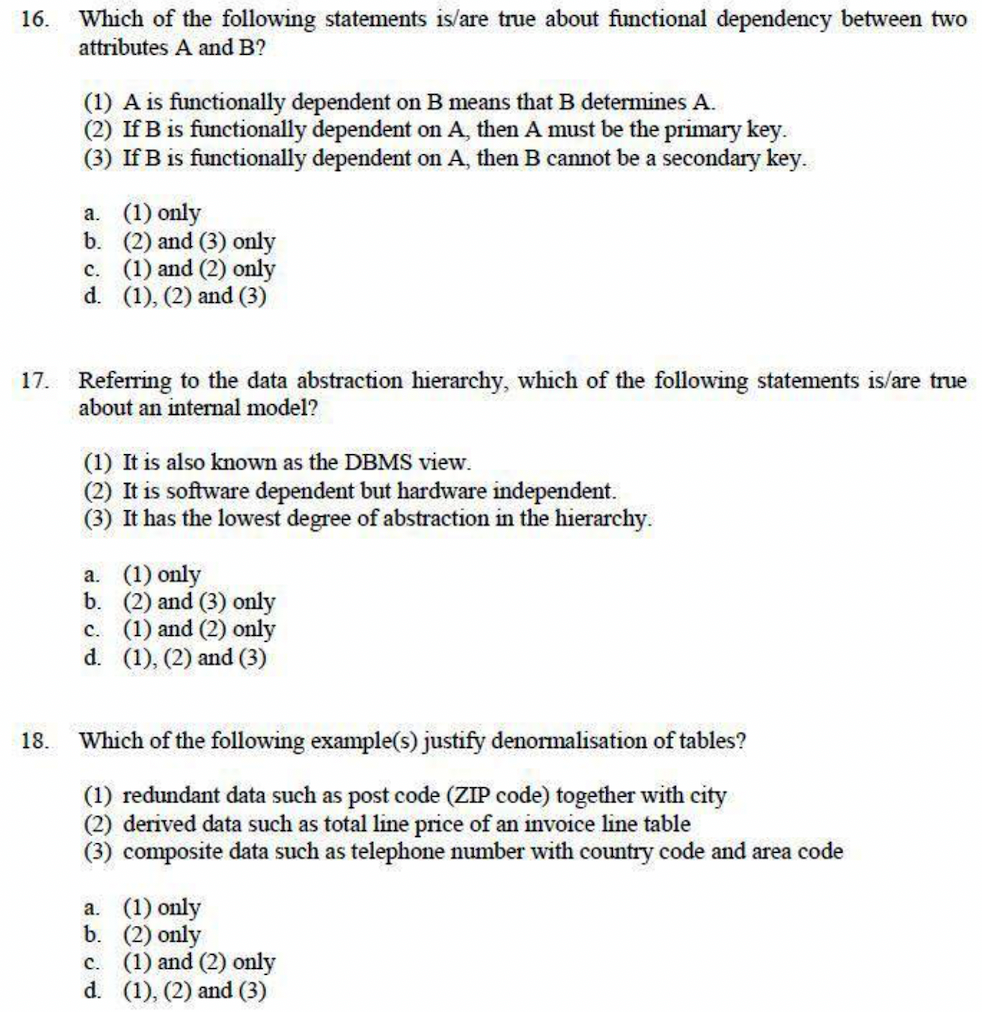 Solved 16. Which of the following statements is/are true | Chegg.com
