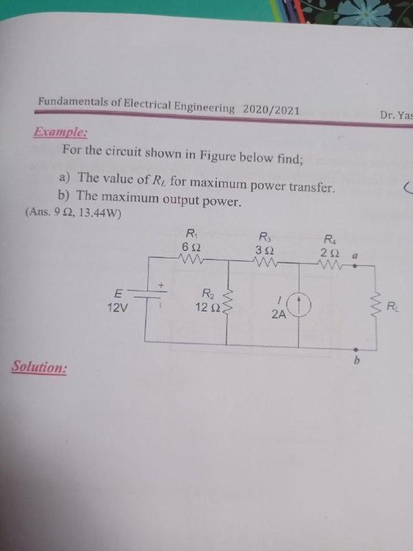 Solved Fundamentals of Electrical Engineering 2020/2021 Dr. | Chegg.com