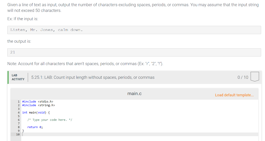 Characters Count Without Spaces