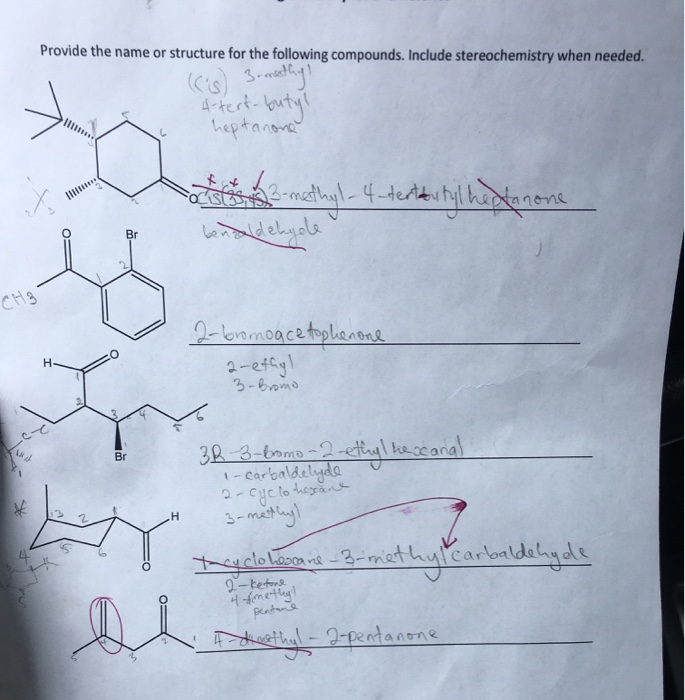 Solved Provide the name or structure for the following | Chegg.com