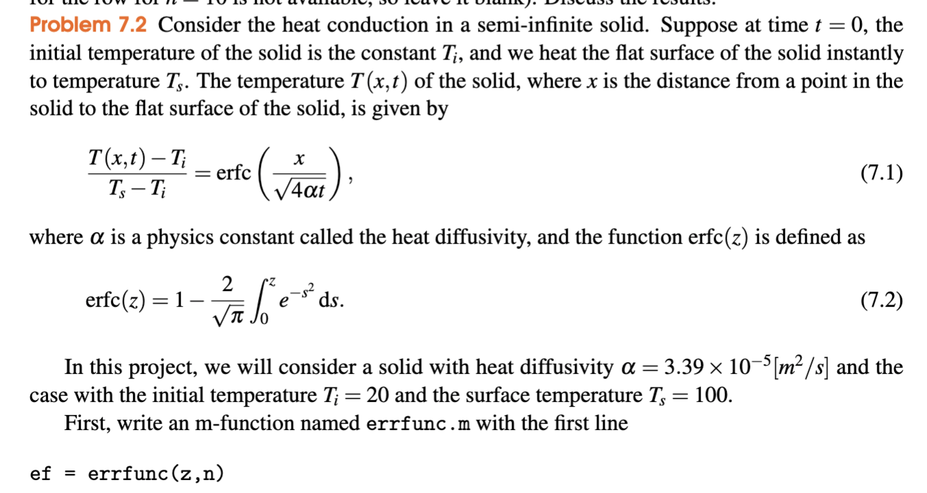 Solved Problem 7.2 Consider The Heat Conduction In A 