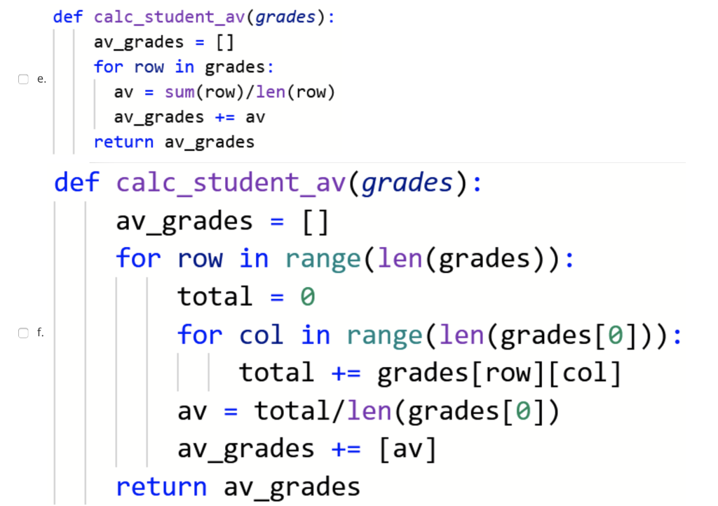 Solved A teaching assistant has an array with the grades of | Chegg.com