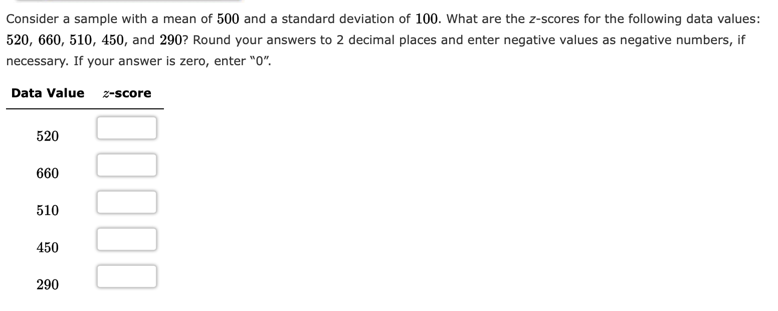 Solved Consider a sample with a mean of 500 and a standard