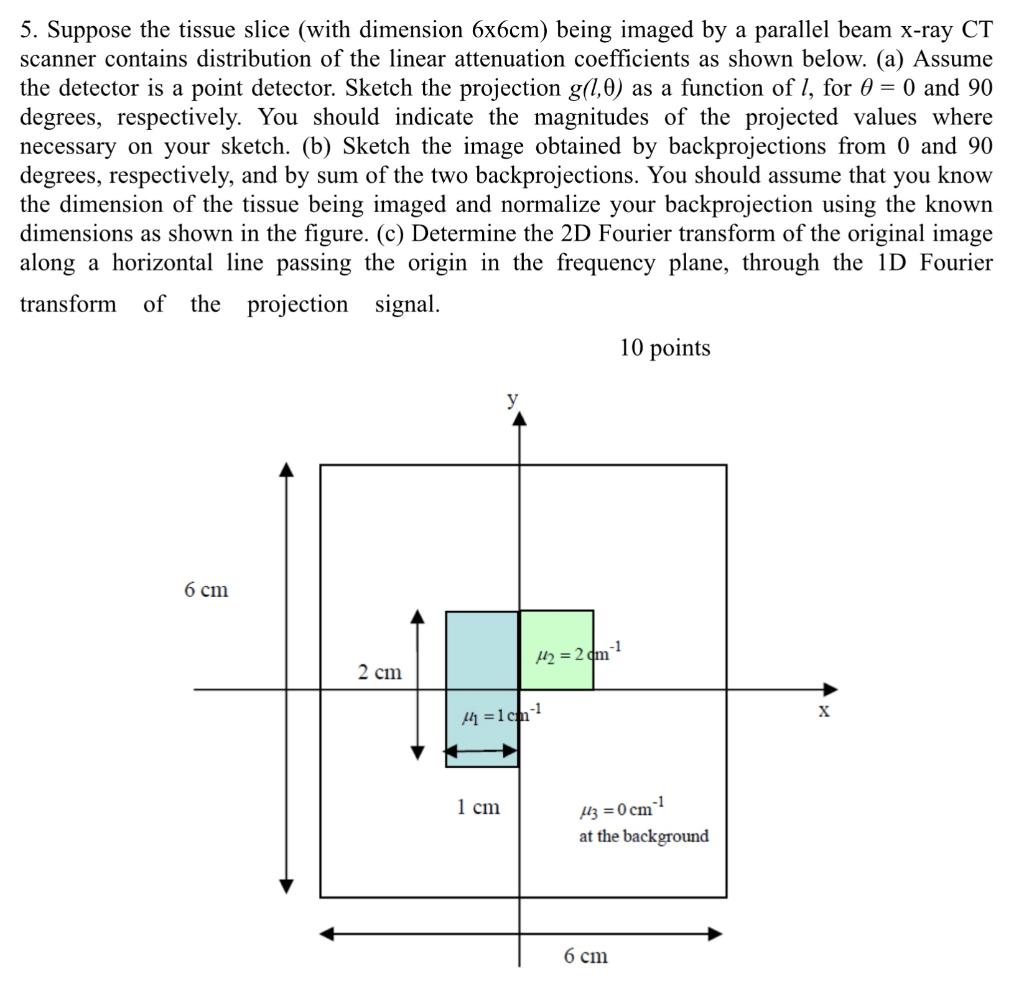 5. Suppose the tissue slice (with dimension 6×6 cm ) | Chegg.com