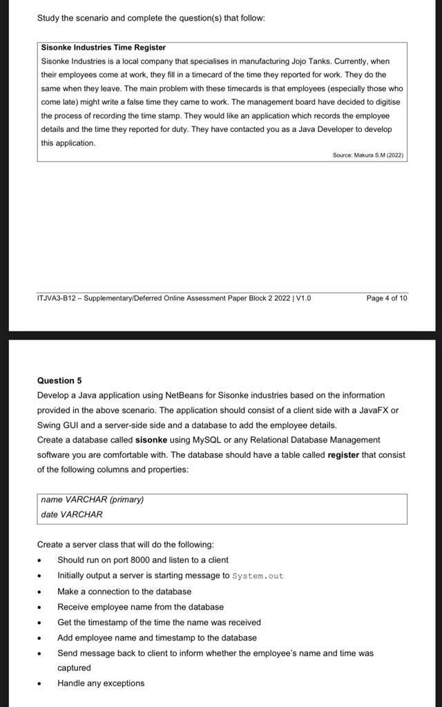 Solved Study the scenario and complete the question(s) that | Chegg.com